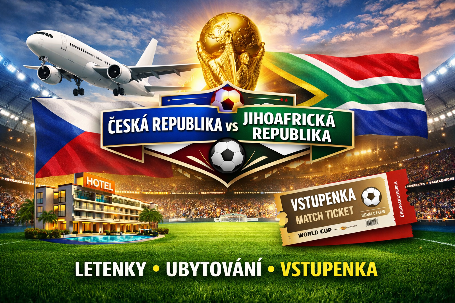 Zájezd na MS ve fotbale: Česko - JAR | odlet z Prahy